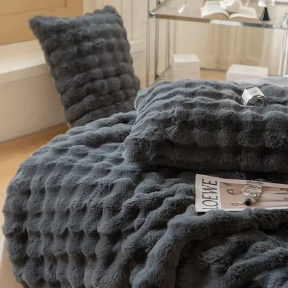 Luxuriöse kuschelige Fellfleecedecke