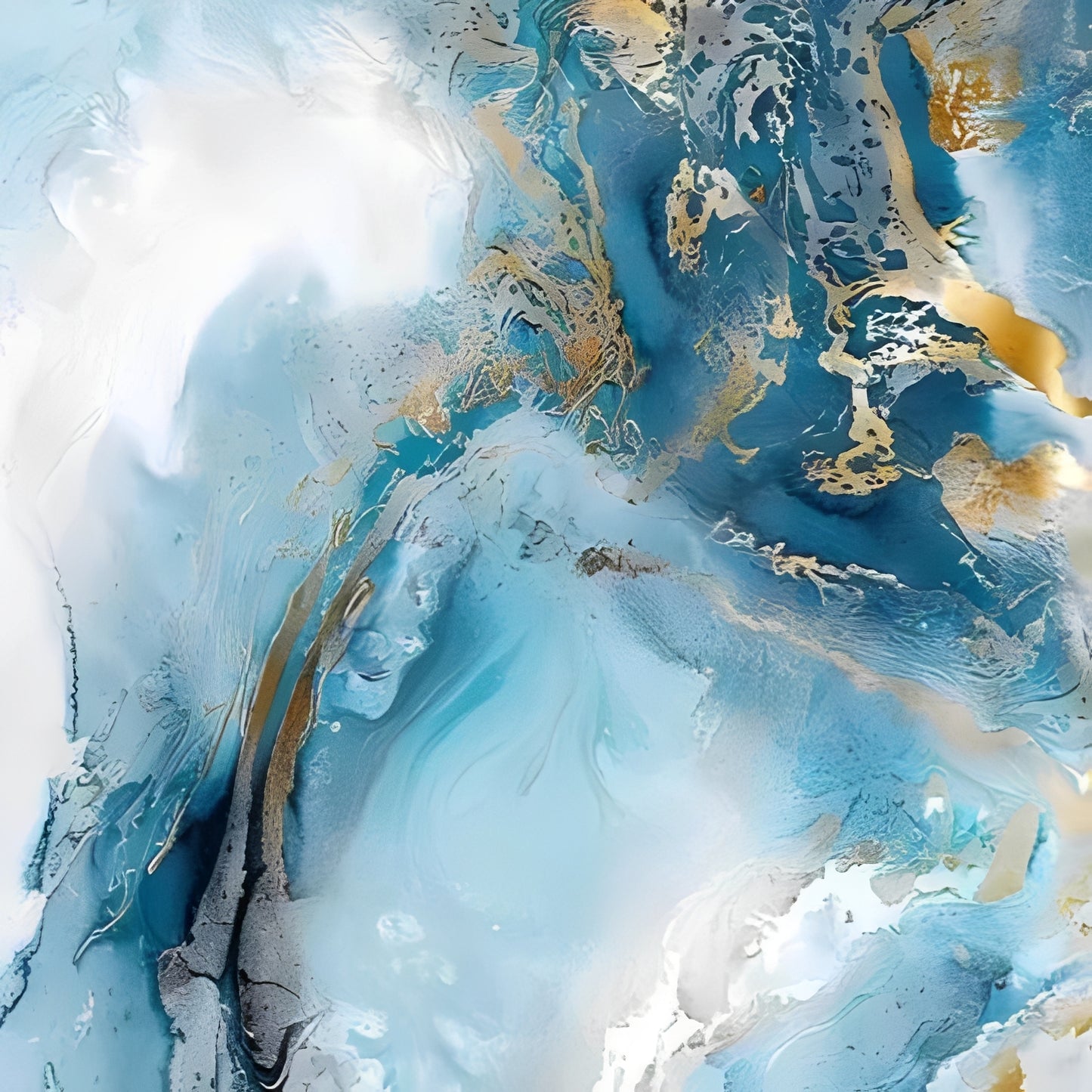 Finn – Blaue Marmor Leinwand