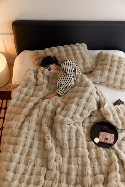 Luxuriöse kuschelige Fellfleecedecke
