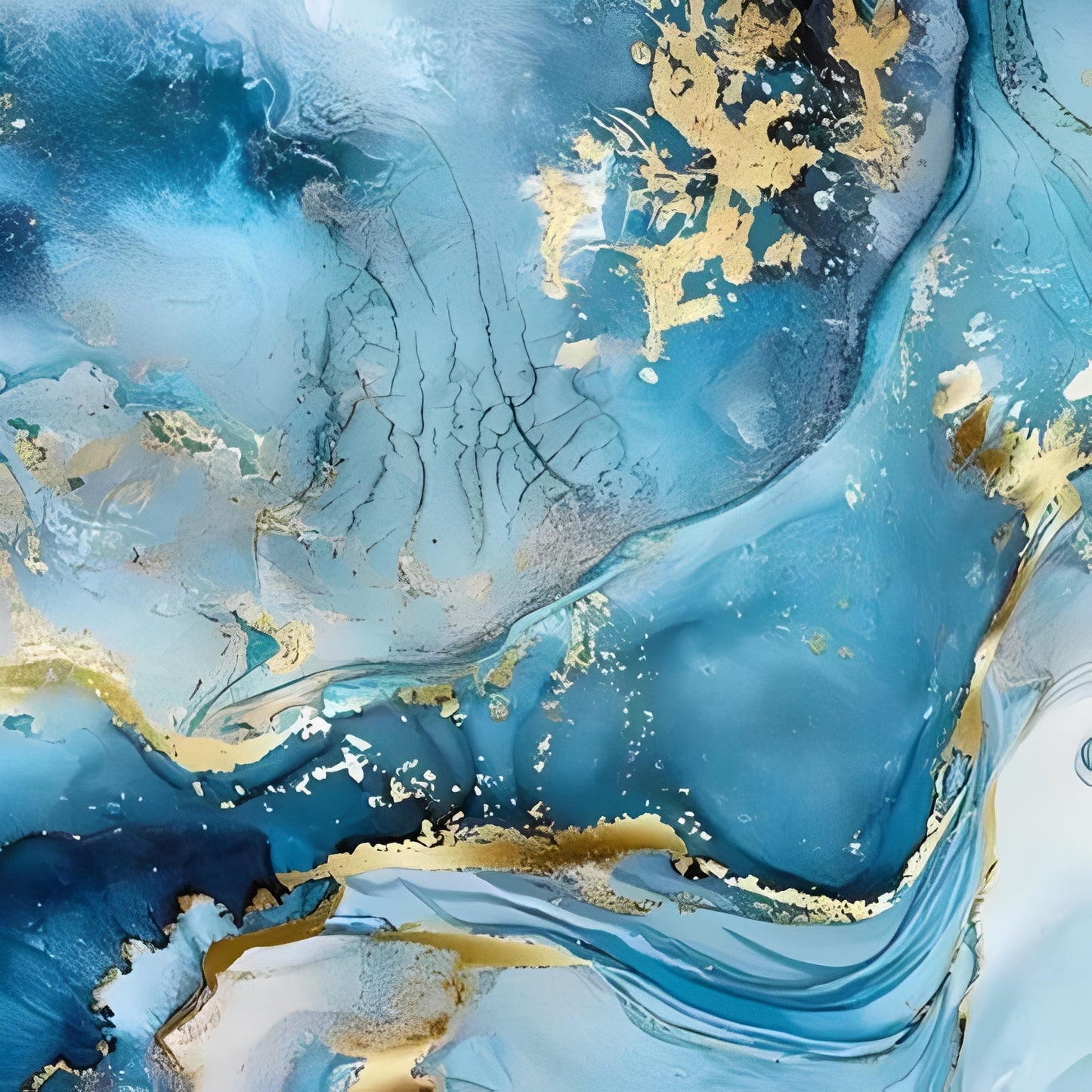 Finn – Blaue Marmor Leinwand