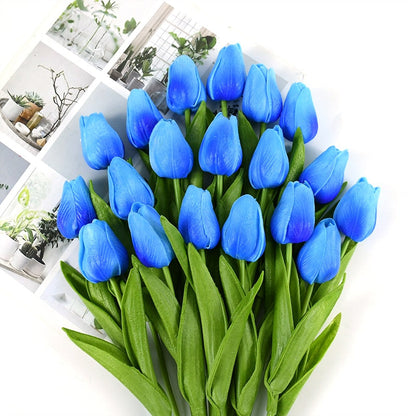 Realistische Kunsttulpen im eleganten Frühlingsstrauß