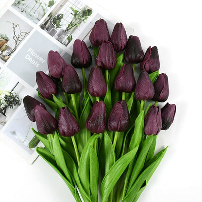 Realistische Kunsttulpen im eleganten Frühlingsstrauß