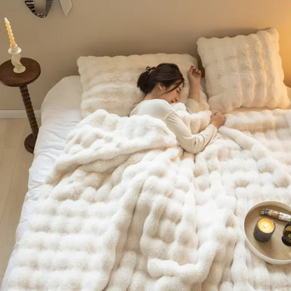 Luxuriöse kuschelige Fellfleecedecke