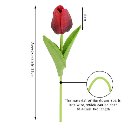 Realistische Kunsttulpen im eleganten Frühlingsstrauß