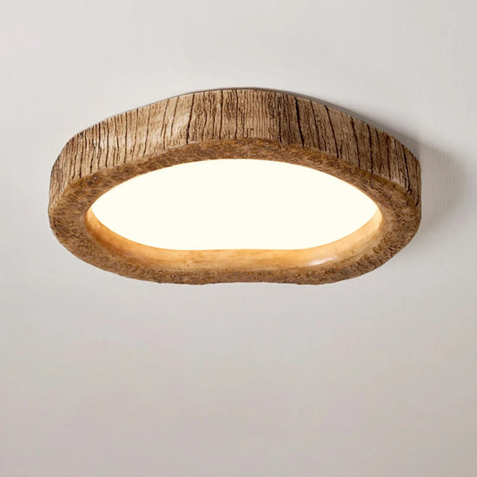 Deckenlampe im japanischen Stil mit Holzmaserung