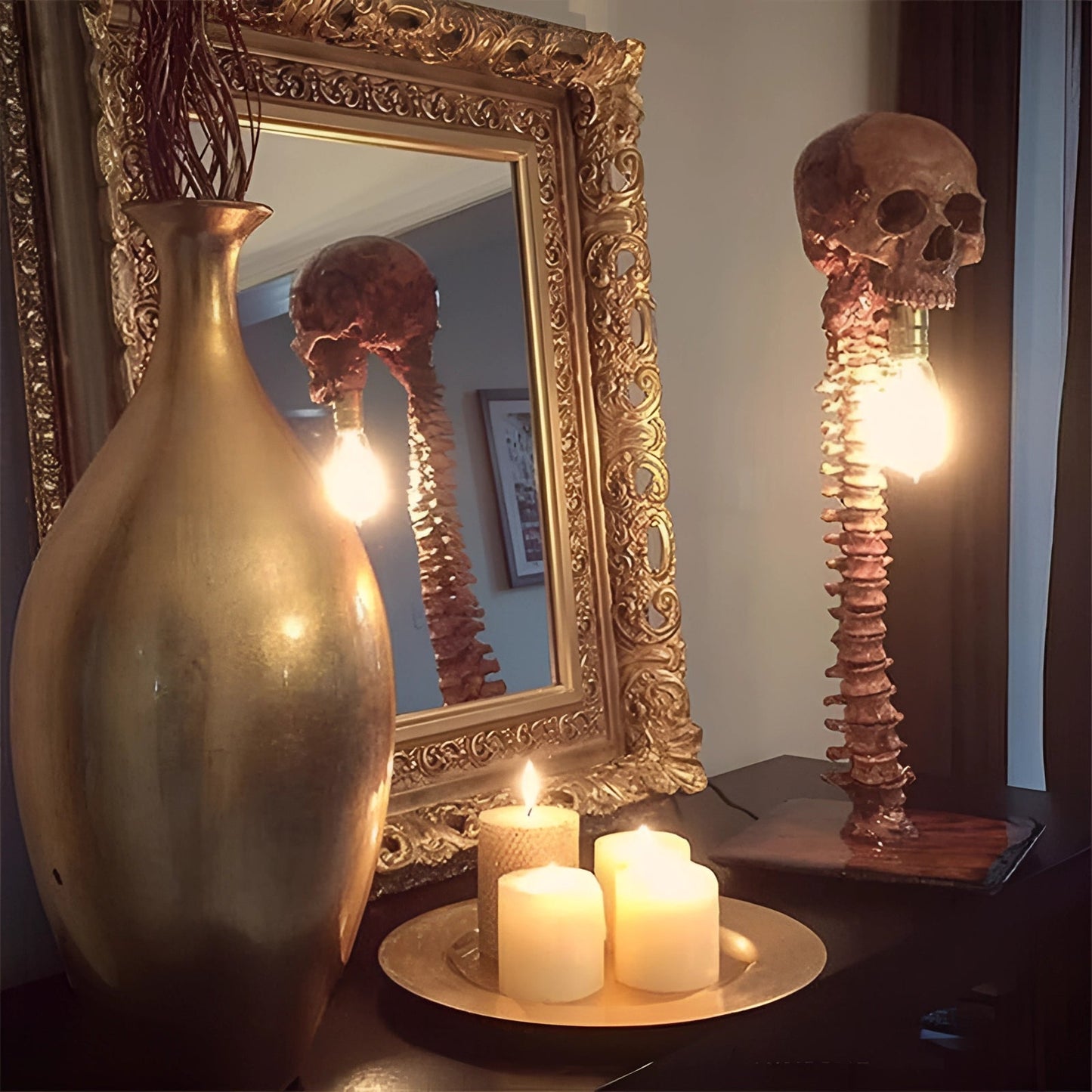 Gravok – Gruselige Totenkopf-Tischlampe für Halloween