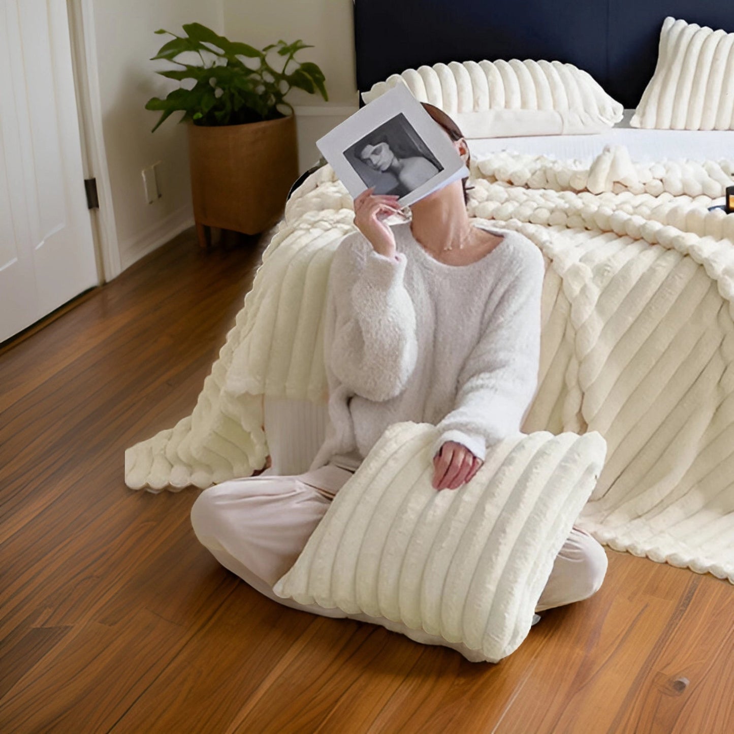 Nuvira – Flauschige Luxusdecke mit Hasenfell-Haptik