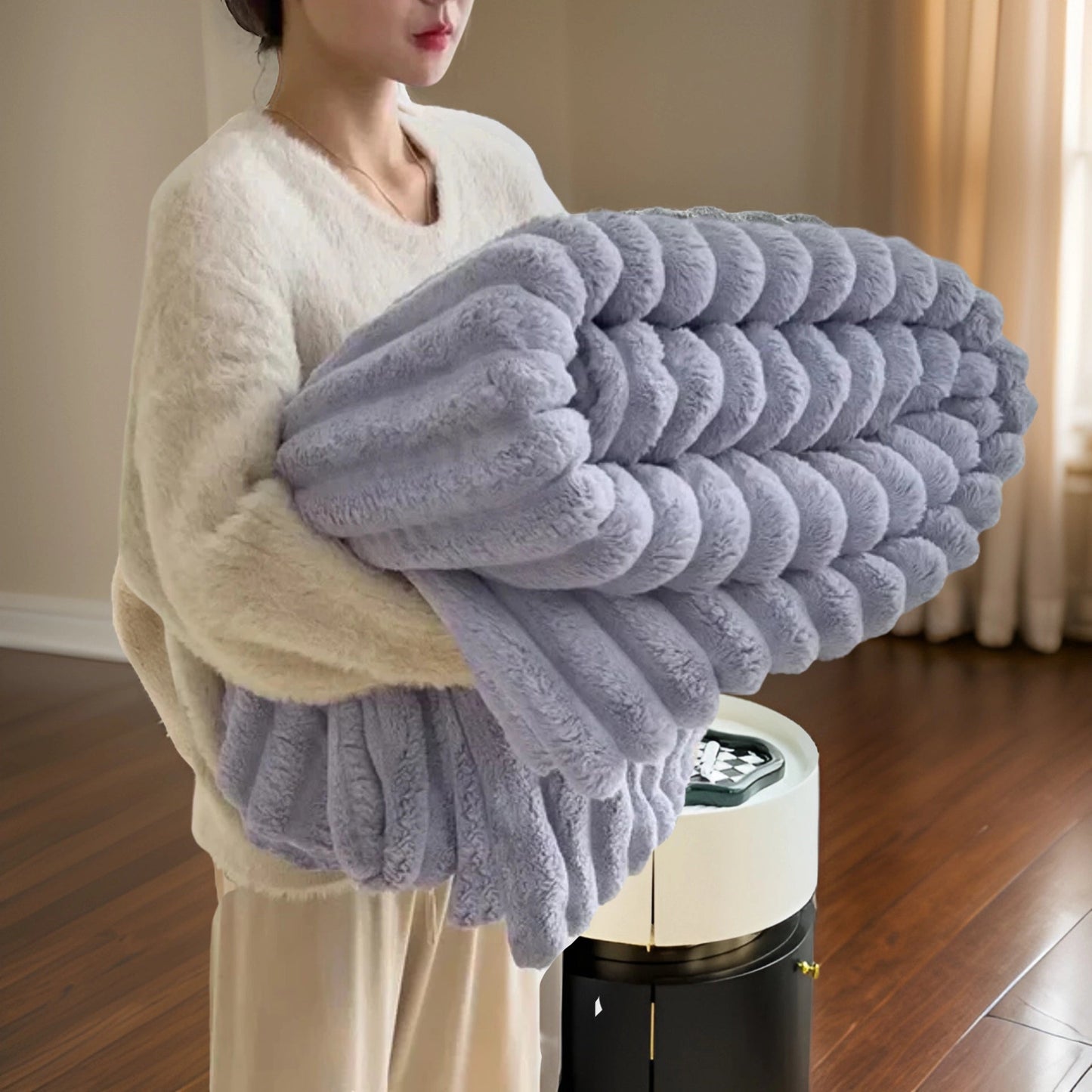 Nuvira – Flauschige Luxusdecke mit Hasenfell-Haptik