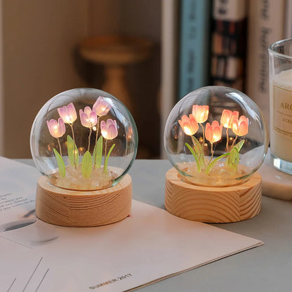 Romantisches Tulpenblumen LED-Tisch-Nachtlicht