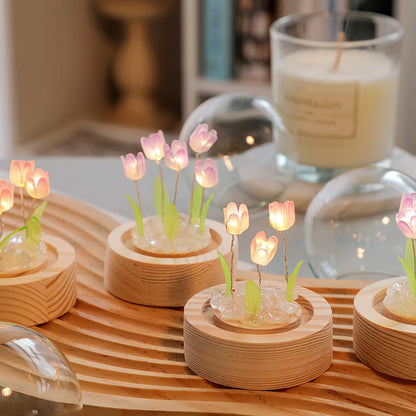 Romantisches Tulpenblumen LED-Tisch-Nachtlicht