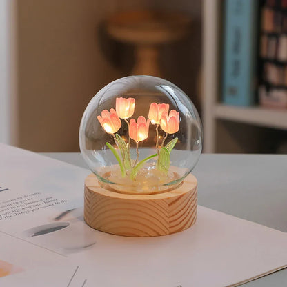 Romantisches Tulpenblumen LED-Tisch-Nachtlicht
