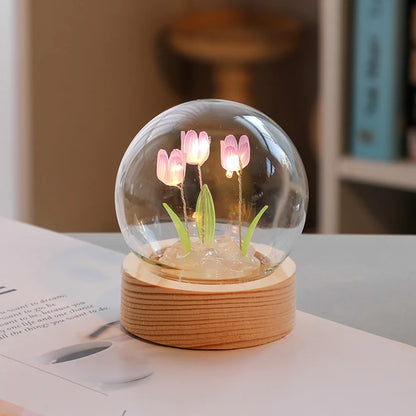 Romantisches Tulpenblumen LED-Tisch-Nachtlicht