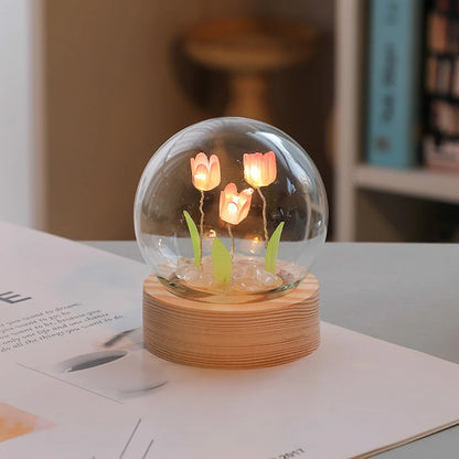 Romantisches Tulpenblumen LED-Tisch-Nachtlicht