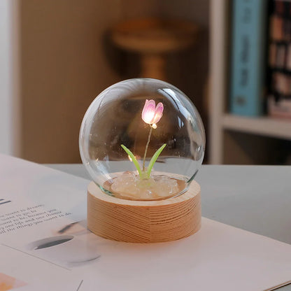 Romantisches Tulpenblumen LED-Tisch-Nachtlicht