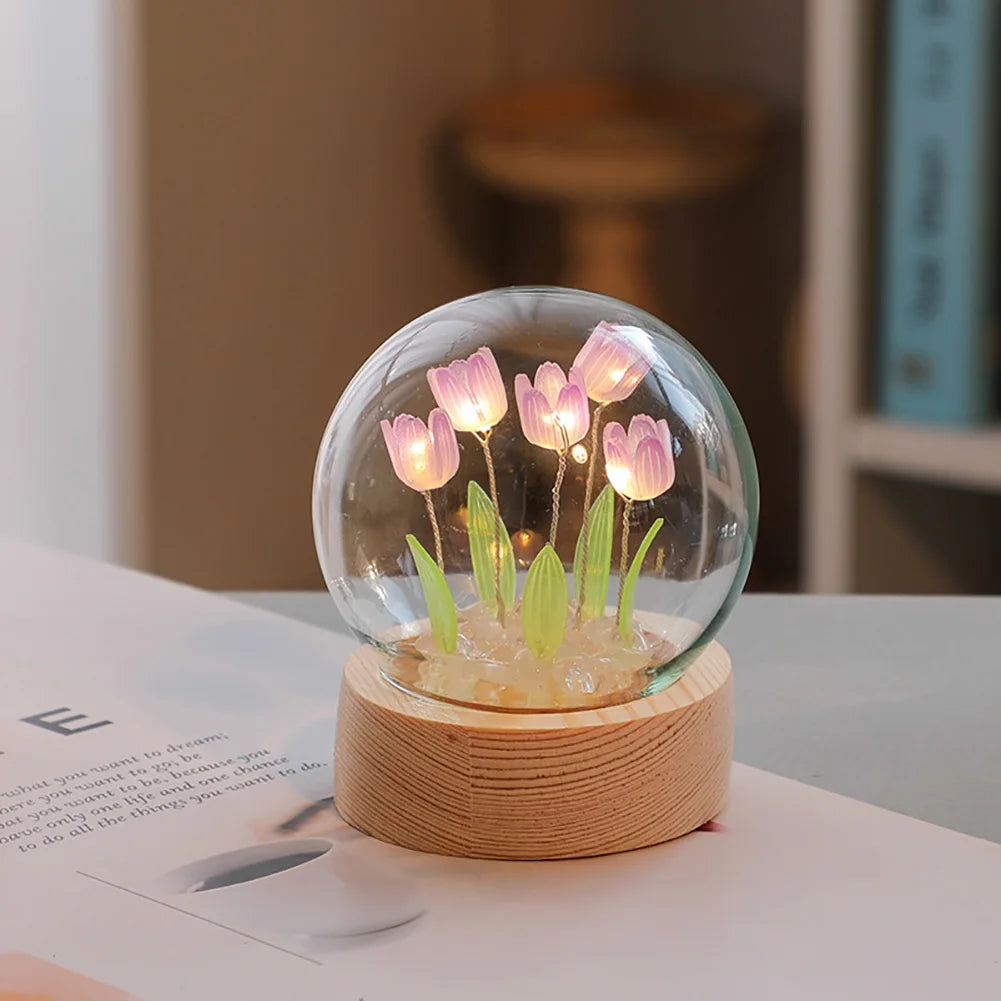 Romantisches Tulpenblumen LED-Tisch-Nachtlicht