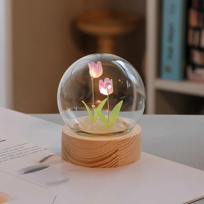 Romantisches Tulpenblumen LED-Tisch-Nachtlicht