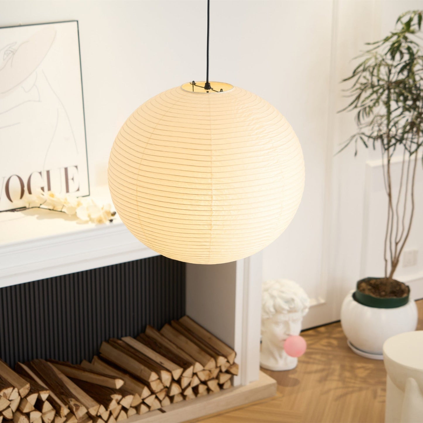 Naoko – Runder LED-Kronleuchter aus Xuan-Papier