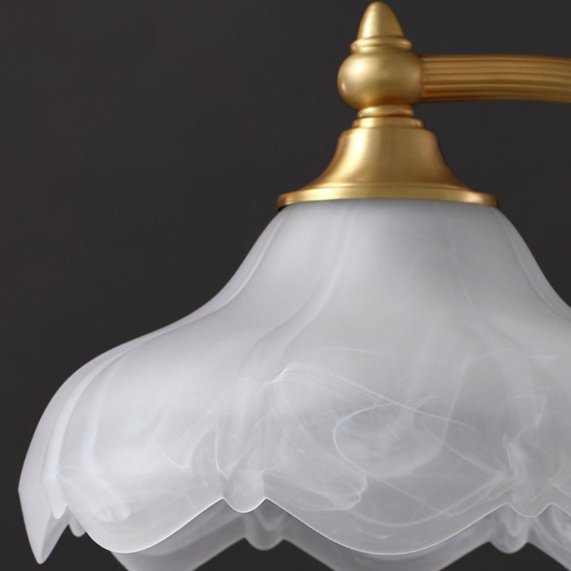 Maribel – Vintage Messing und Glas Blüten-Tischlampe