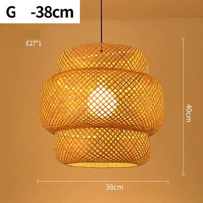 Zen-Kronleuchter aus Bambus Handgefertigtes Design