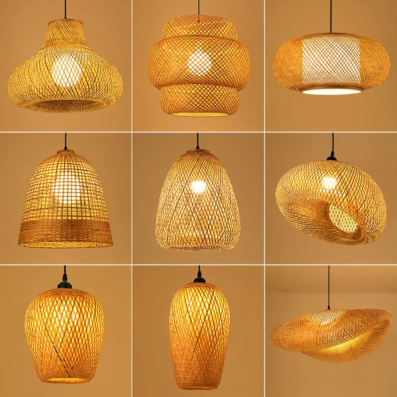 Zen-Kronleuchter aus Bambus Handgefertigtes Design