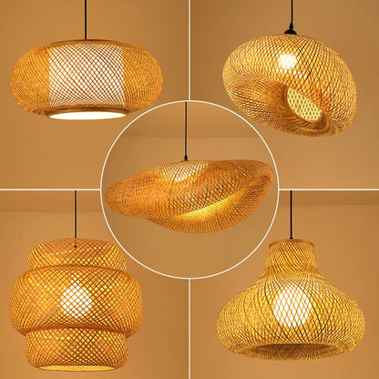 Zen-Kronleuchter aus Bambus Handgefertigtes Design
