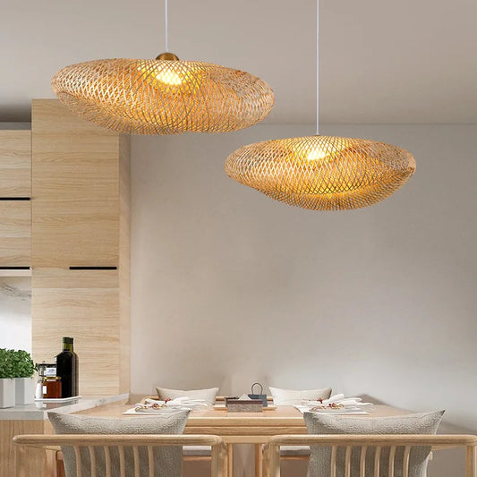 Zen-Kronleuchter aus Bambus Handgefertigtes Design