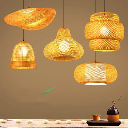Zen-Kronleuchter aus Bambus Handgefertigtes Design