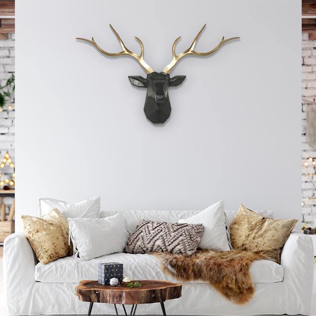 3D Löwenkopf-Wandhaken im modernen Safari-Stil