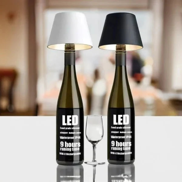 Lumira – Wiederaufladbare Tischlampe im Weinflaschenstil mit USB