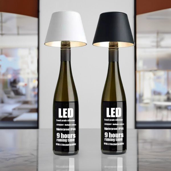 Lumira – Wiederaufladbare Tischlampe im Weinflaschenstil mit USB