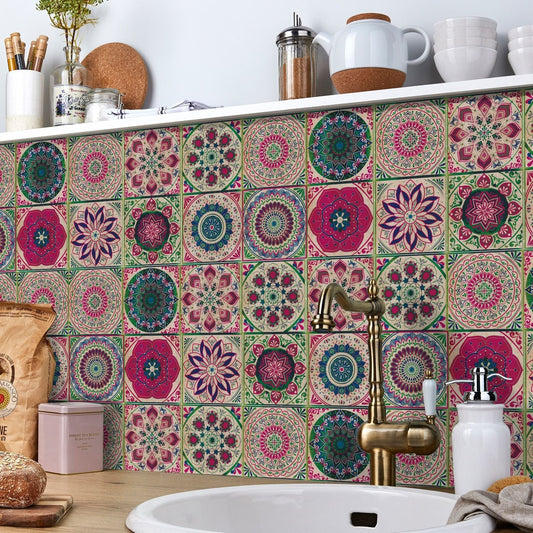 Mandala Wandfliesenaufkleber selbstklebend