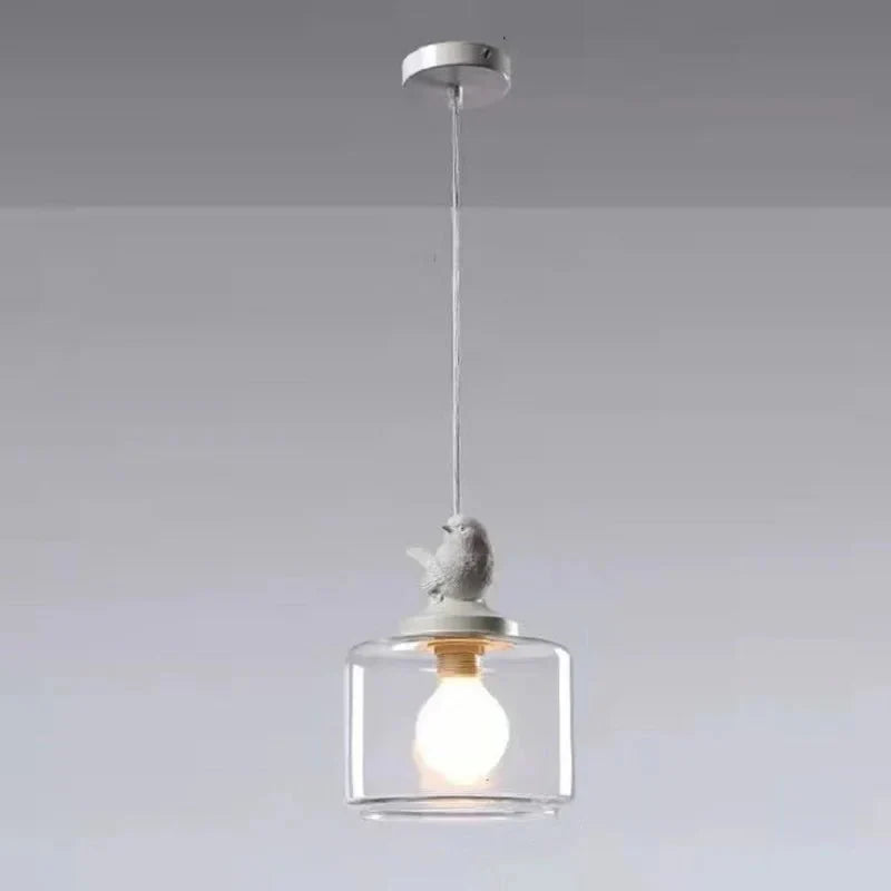 Liora – Glas-Hängelampe mit Vogelmotiv