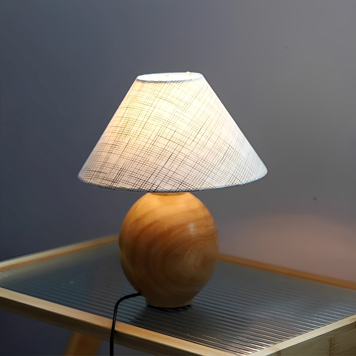 Natsumi – Japanische Wabi-Sabi Holz-Tischlampe