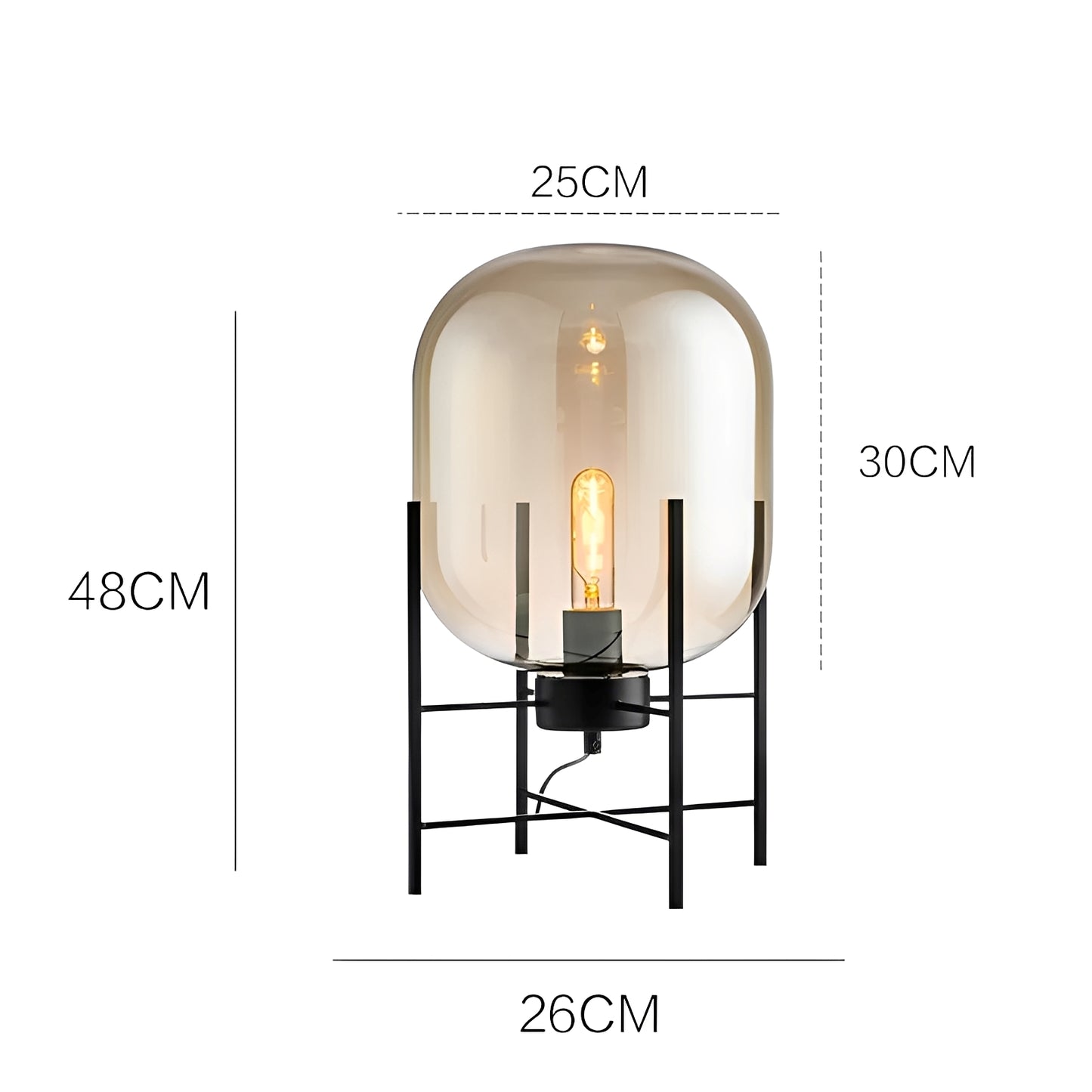 Alva – Skandinavische Glas-Tischlampe