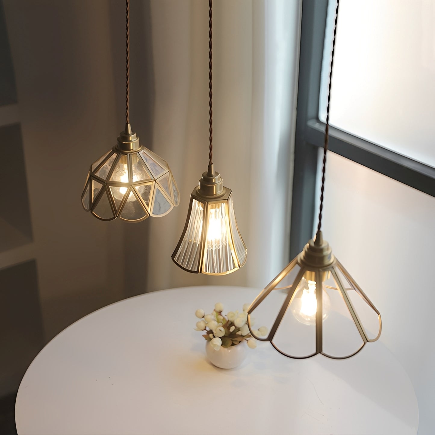 Kohana – Japanische Retro Messing Pendelleuchte