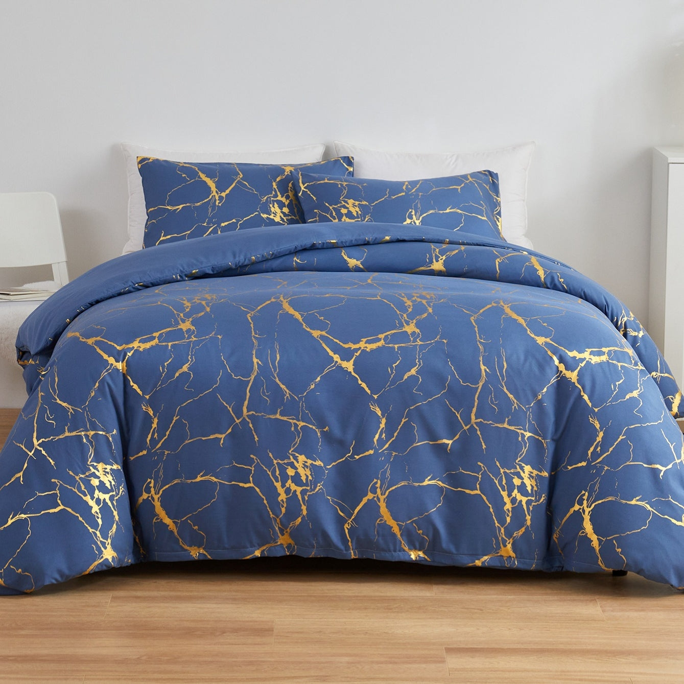 Zyra – Einfarbige Marmor-Bettwäsche