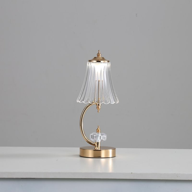 Emiko – Vintage Goldene Kristall-Tischlampe