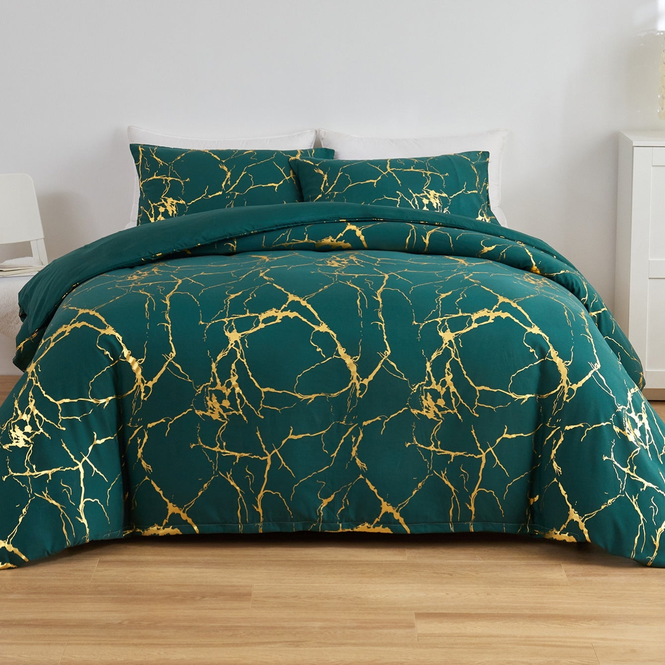 Zyra – Einfarbige Marmor-Bettwäsche