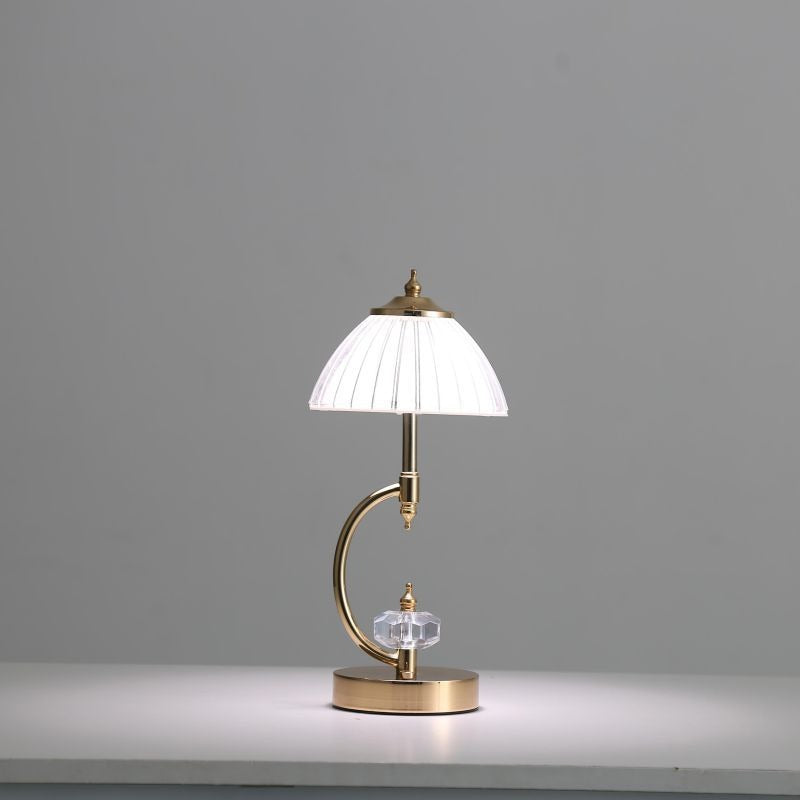 Emiko – Vintage Goldene Kristall-Tischlampe