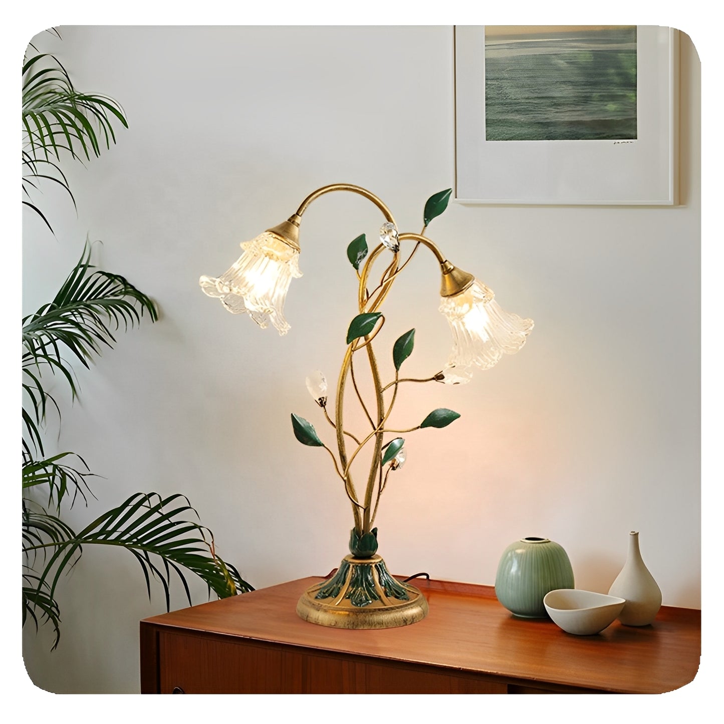 Ella – Französische Blumentischlampe