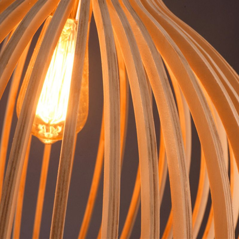 Japanischer Retro-Kronleuchter aus Holz