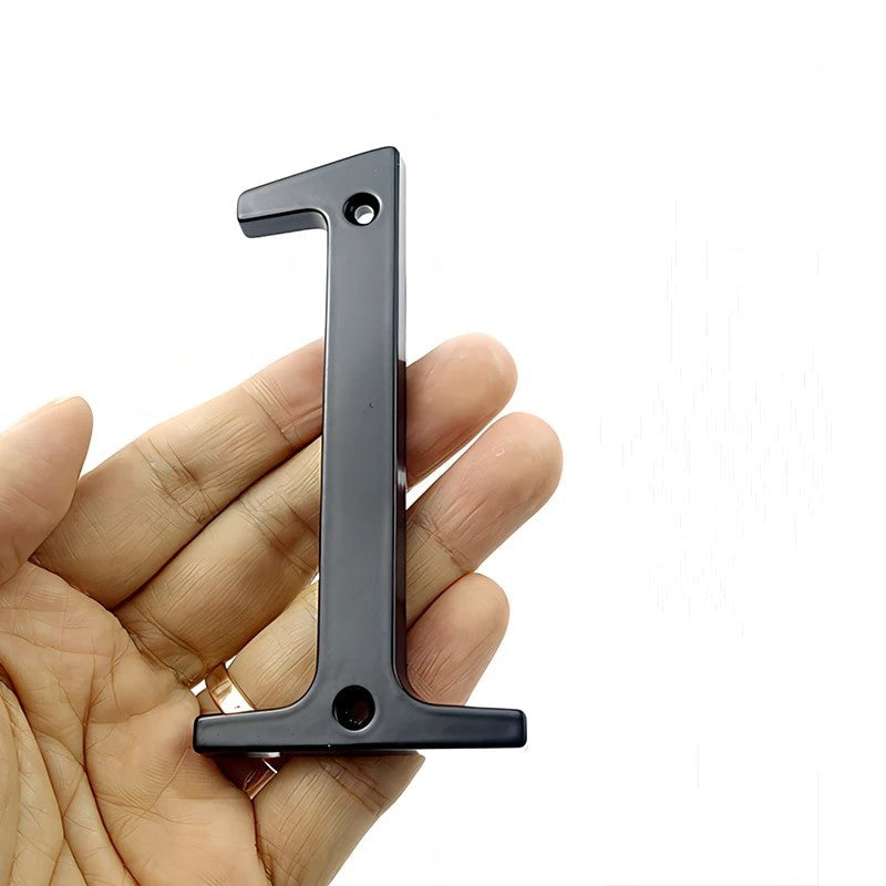 Yera – 3D Metall-Türnummer in Schwarz