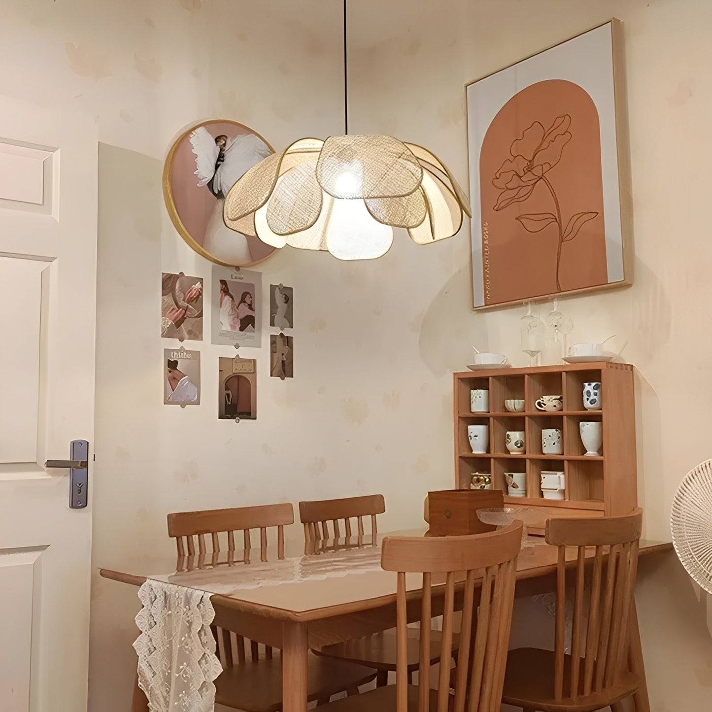 Selina – Handgemachte Rattan-Petalen Hängeleuchte